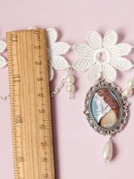 White Race Portrait Pendant Choker White Race Portrait Pendant Choker