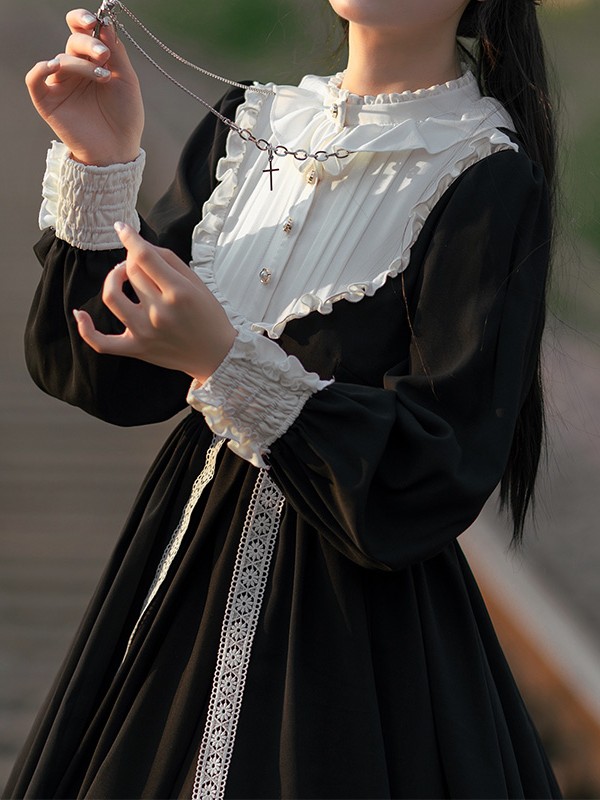 With Puji - Nun Style Elegant One-piece With Puji - Nun Style Elegant One-piece