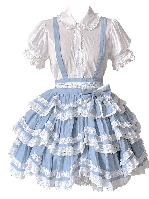 With Puji - Summer Soda Suspender Skirt With Puji - Summer Soda Suspender Skirt