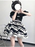 With Puji - Summer Soda Suspender Skirt With Puji - Summer Soda Suspender Skirt