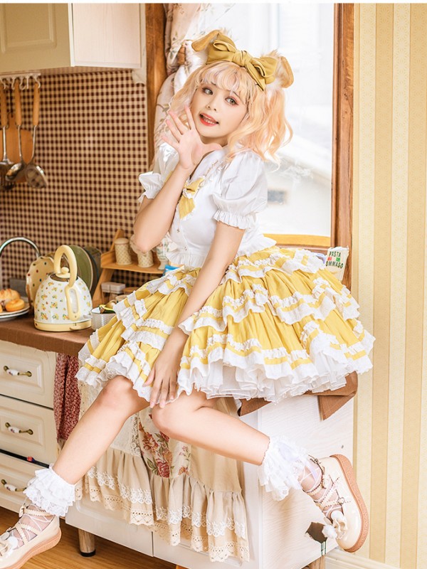 With Puji - Summer Soda Suspender Skirt With Puji - Summer Soda Suspender Skirt