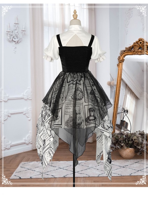 YINGLUOFU - Black and White Alice One-piece YINGLUOFU - Black and White Alice One-piece