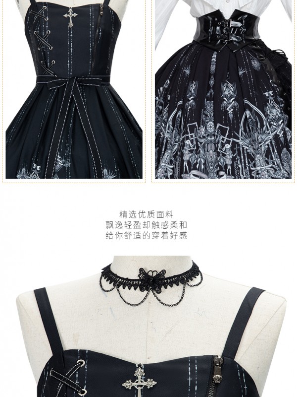 YINGLUOFU - Eye of the Red Heart Gothic Jumperskirt YINGLUOFU - Eye of the Red Heart Gothic Jumperskirt