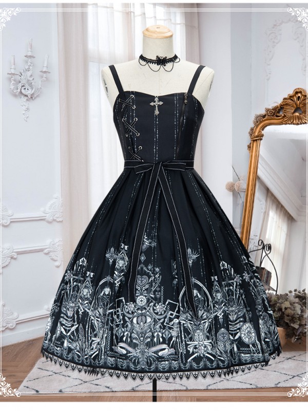 YINGLUOFU - Eye of the Red Heart Gothic Jumperskirt YINGLUOFU - Eye of the Red Heart Gothic Jumperskirt