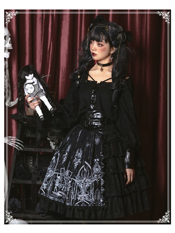 YINGLUOFU - Eye of the Red Heart Gothic Jumperskirt YINGLUOFU - Eye of the Red Heart Gothic Jumperskirt