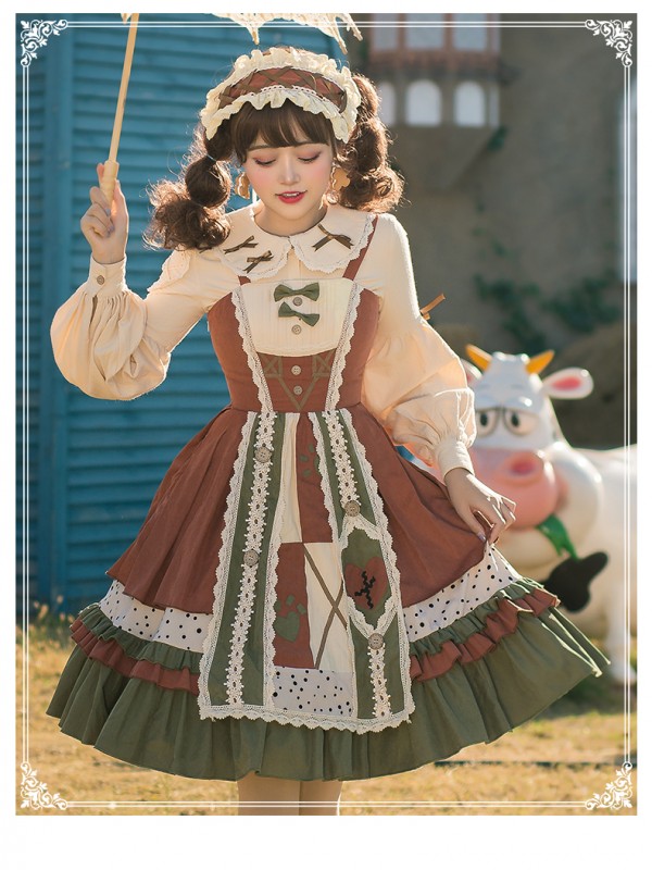 YINGLUOFU - May Peach Country Style One-piece YINGLUOFU - May Peach Country Style One-piece