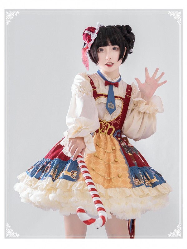 YINGLUOFU - The Nutcracker Suspender Skirt YINGLUOFU - The Nutcracker Suspender Skirt