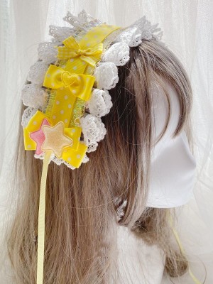 Yellow Lolita Lace Hair Band