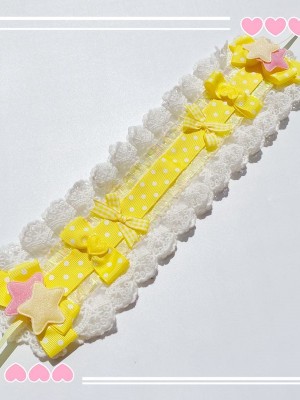 Yellow Lolita Lace Hair Band