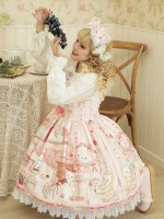 Zhijinyuan - Cat Tea Party Suspender Skirt Zhijinyuan - Cat Tea Party Suspender Skirt