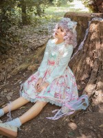 Zhijinyuan - Cat Tea Party Suspender Skirt Zhijinyuan - Cat Tea Party Suspender Skirt