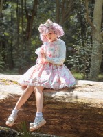 Zhijinyuan - Cat Tea Party Suspender Skirt Zhijinyuan - Cat Tea Party Suspender Skirt