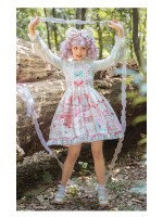 Zhijinyuan - Cat Tea Party Suspender Skirt Zhijinyuan - Cat Tea Party Suspender Skirt