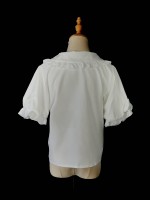 Pink bow collar lace short sleeves blouse Pink bow collar lace short sleeves blouse