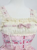 Sweet Cherry Deer Heart Belt Jumperskirt