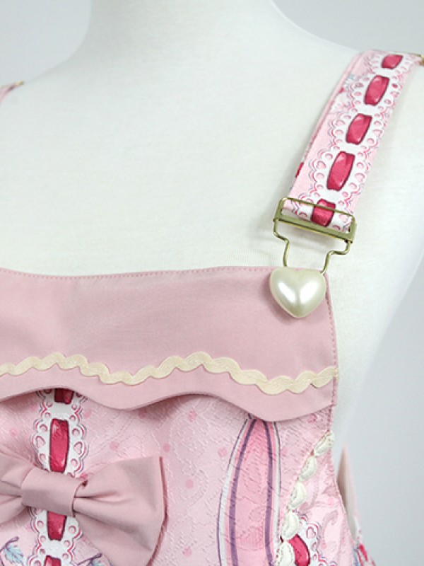 Sweet Cherry Deer Shoulder Strap Jumperskirt