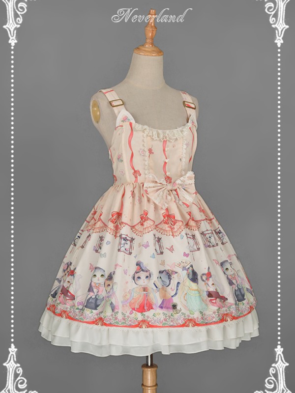 Chinese Walking Cat Strap Jumperskirt Chinese Walking Cat Strap Jumperskirt
