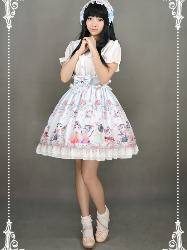 Chinese Walking Cat Skirt