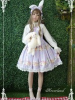 Sweet and Lovely Don't Eat Bunny Round Collar JSK Lolita Jumperskirt