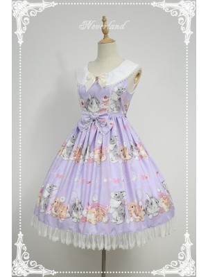 Sweet and Lovely Don't Eat Bunny Round Collar JSK Lolita Jumperskirt