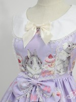 Sweet and Lovely Don't Eat Bunny Round Collar JSK Lolita Jumperskirt