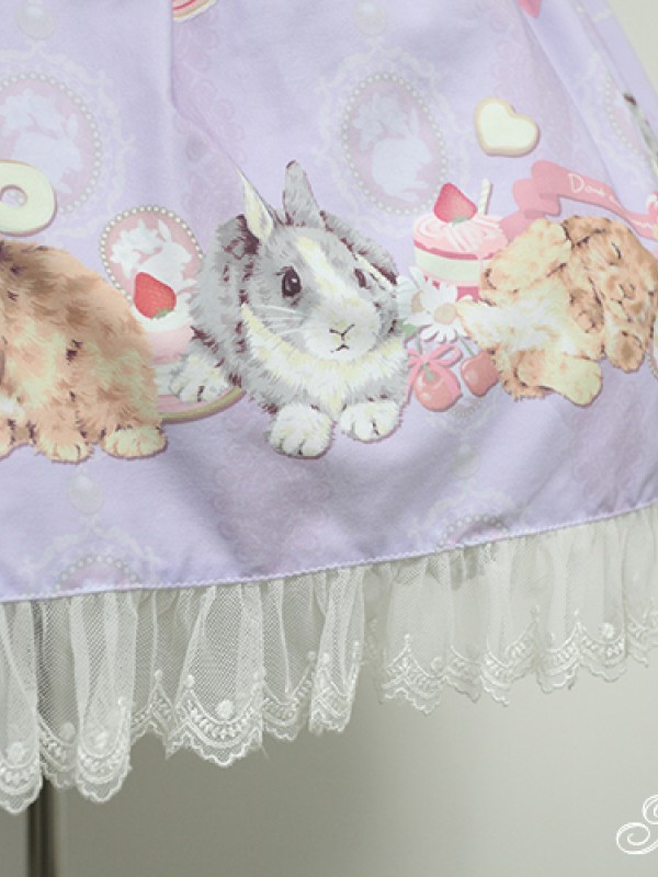 Sweet and Lovely Don't Eat Bunny Round Collar JSK Lolita Jumperskirt