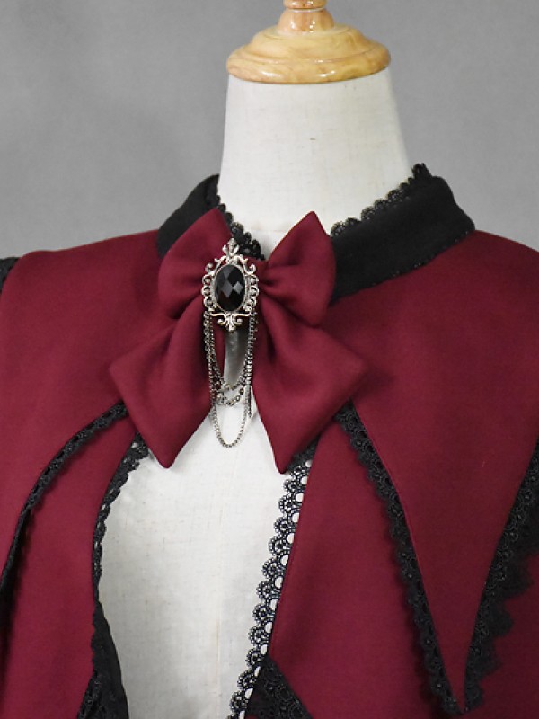 +Plain Doll+  Retro Gothic Peak Collar Vampire Style Cape 001