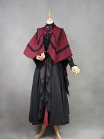+Plain Doll+  Retro Gothic Peak Collar Vampire Style Cape 001