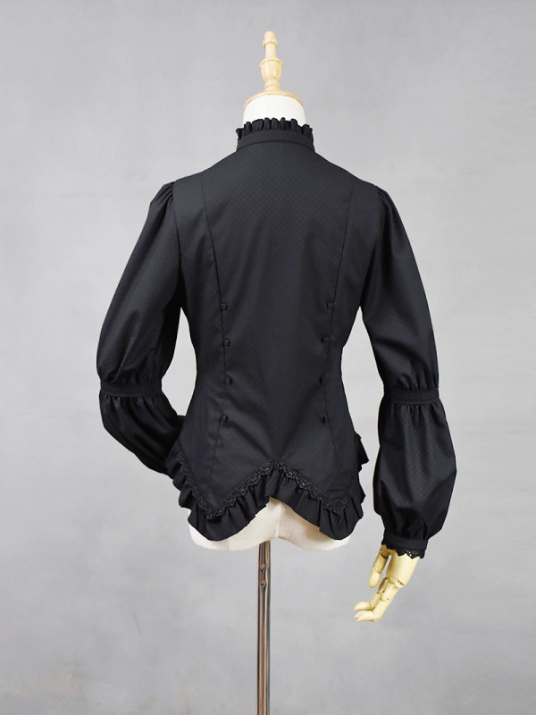 +The Celtic Twilight+ Gothic Lace Stand Collar Long Sleeve Blouse 006 +The Celtic Twilight+ Gothic Lace Stand Collar Long Sleeve Blouse 006