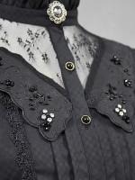 +The Celtic Twilight+ Gothic Lace Stand Collar Long Sleeve Blouse 006 +The Celtic Twilight+ Gothic Lace Stand Collar Long Sleeve Blouse 006