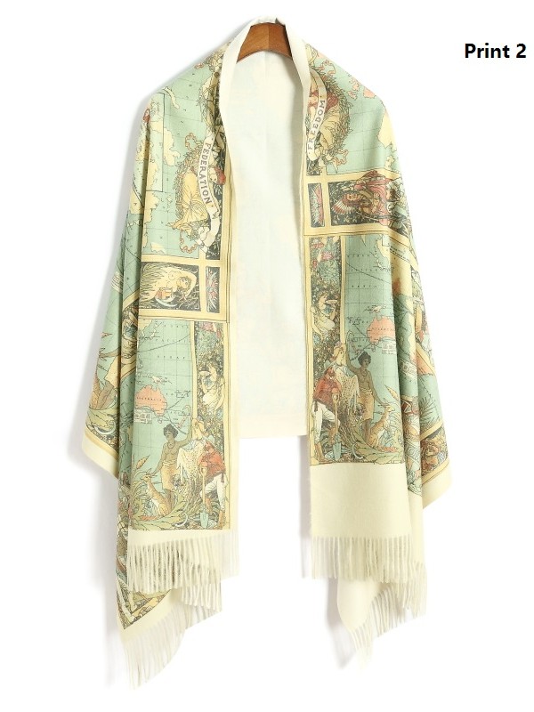 Ancient World Map Scarf