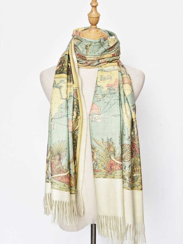 Ancient World Map Scarf