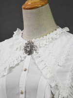 +Mercédes+ Retro Court Lace Peaked Collar Blouse 002 +Mercédes+ Retro Court Lace Peaked Collar Blouse 002