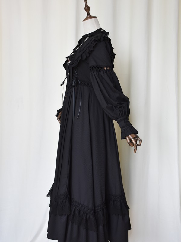 +Mercédes+ Retro Gothic Peaked Collar One-piece 053 +Mercédes+ Retro Gothic Peaked Collar One-piece 053
