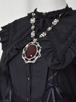 +Mercédes+ Retro Gothic Peaked Collar One-piece  053