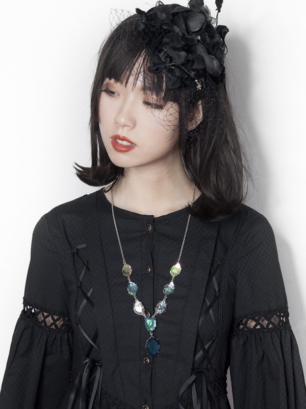 +Mercédes+ Retro Gothic Peaked Collar One-piece 053 +Mercédes+ Retro Gothic Peaked Collar One-piece 053