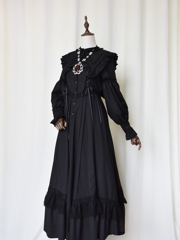 +Mercédes+ Retro Gothic Peaked Collar One-piece 053 +Mercédes+ Retro Gothic Peaked Collar One-piece 053