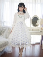 +Fantine+ Retro Embroidered Flower Long Sleeve One-piece 066 +Fantine+ Retro Embroidered Flower Long Sleeve One-piece 066