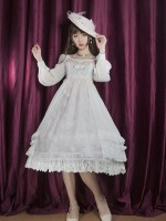 +Fantine+ Retro Embroidered Flower Long Sleeve One-piece 066 +Fantine+ Retro Embroidered Flower Long Sleeve One-piece 066