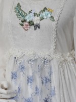 +Fantine+ Retro Embroidered Flower Long Sleeve One-piece 066 +Fantine+ Retro Embroidered Flower Long Sleeve One-piece 066