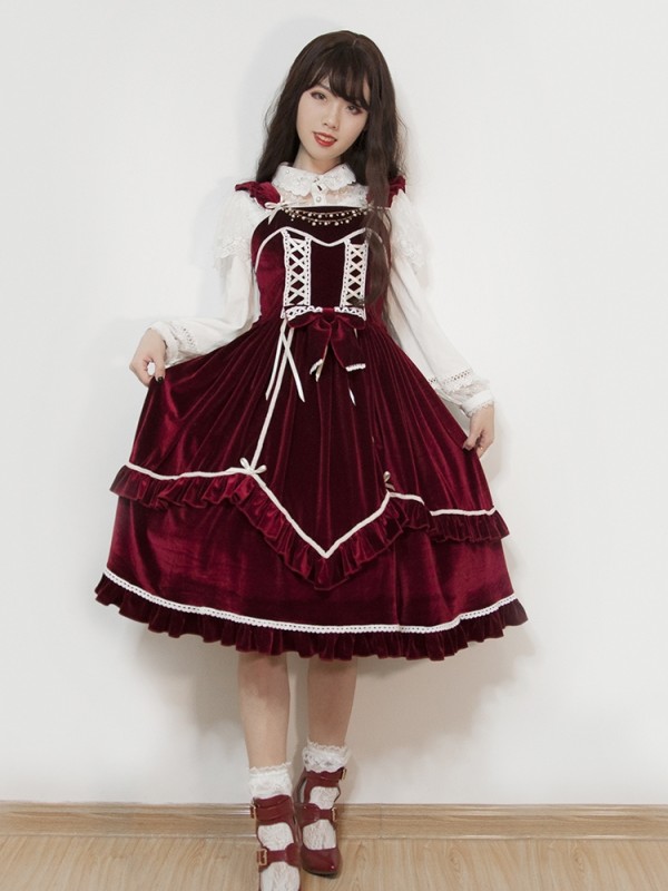 +Starry Night Blessing+ Retro Velvet One-piece 075 +Starry Night Blessing+ Retro Velvet One-piece 075