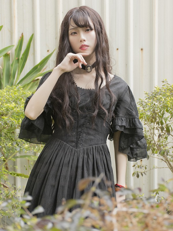 +Garuda+ Retro Ruffle Sleeve One-piece 103 +Garuda+ Retro Ruffle Sleeve One-piece 103