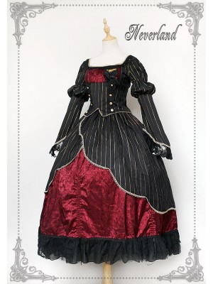 Long Sleeve Retro Dress Palace Style One-piece