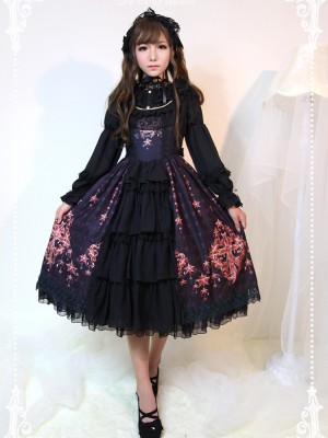 Vintage Palace Style Jewel Swan Open Front JSK Jumperskirt Lolita Dress