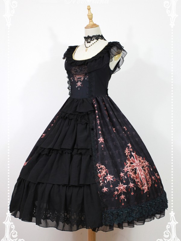 Vintage Palace Style Jewel Swan Open Front JSK Jumperskirt Lolita Dress
