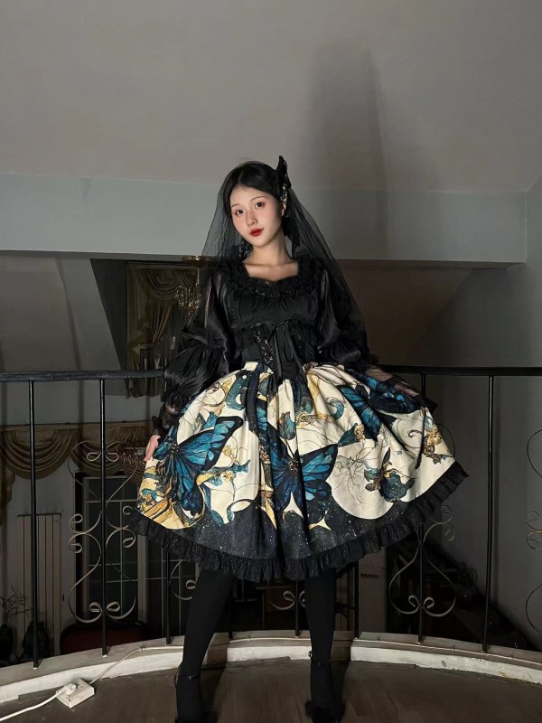 Angelic Kingdom Original printed skirt Electronic butterfly Angelic Kingdom Original printed skirt Electronic butterfly