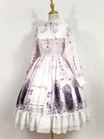 Dark Vintage Nightmare Charm Fake Collar One-piece Lolita OP