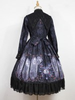 Dark Vintage Nightmare Charm Fake Collar One-piece Lolita OP