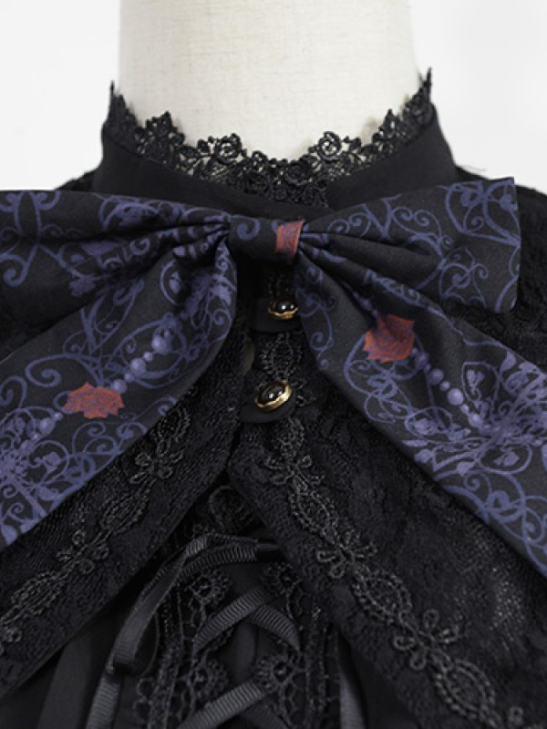 Dark Vintage Nightmare Charm Fake Collar One-piece Lolita OP