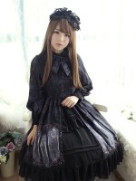 Dark Vintage Nightmare Charm Fake Collar One-piece Lolita OP